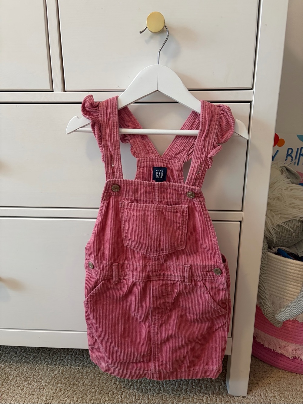 Baby Gap Girls 4 Pink Corduroy Overall Dress Pinafore Jumper